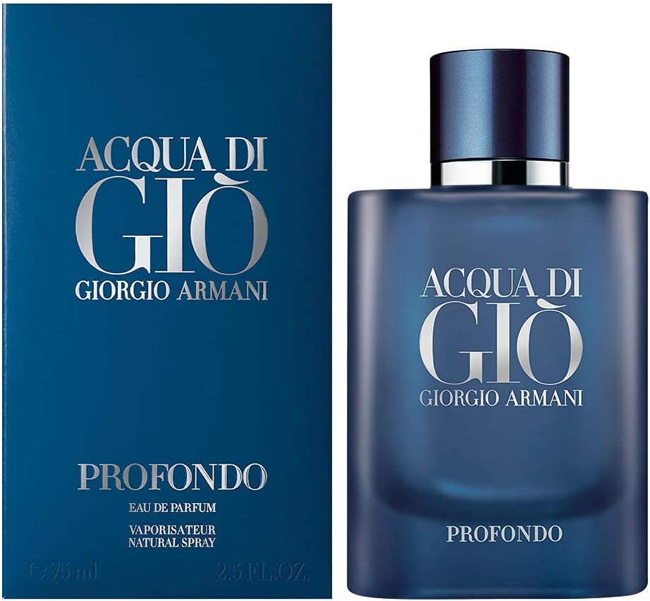 Men's Eau de Parfum 75ml – Fresh Aquatic & Aromatic Fragrance for Everyday Wear | Giorgio Armani Acqua Di Gio Profondo