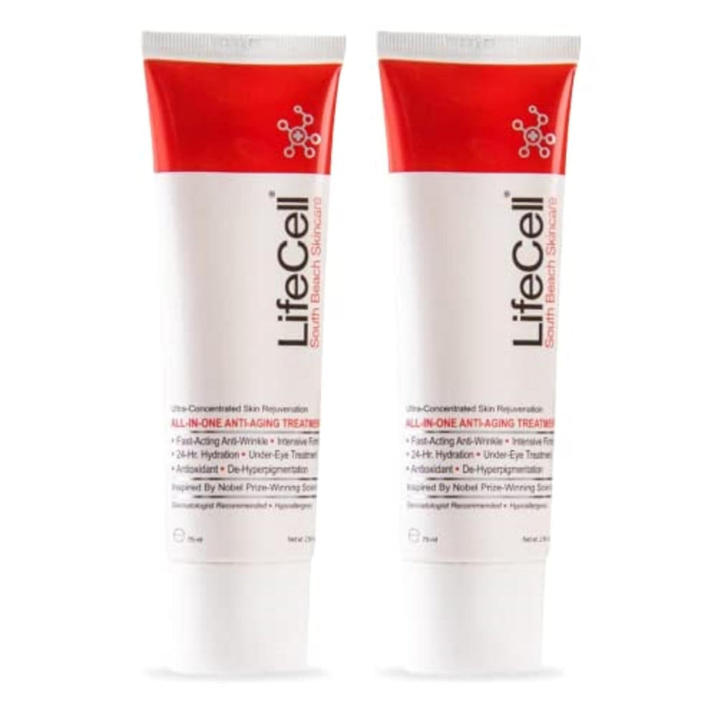 Anti-Aging Face Cream 2-Pack – Daily Skincare Moisturizer for Fine Lines, Wrinkles & Dark Circle Care | LifeCell