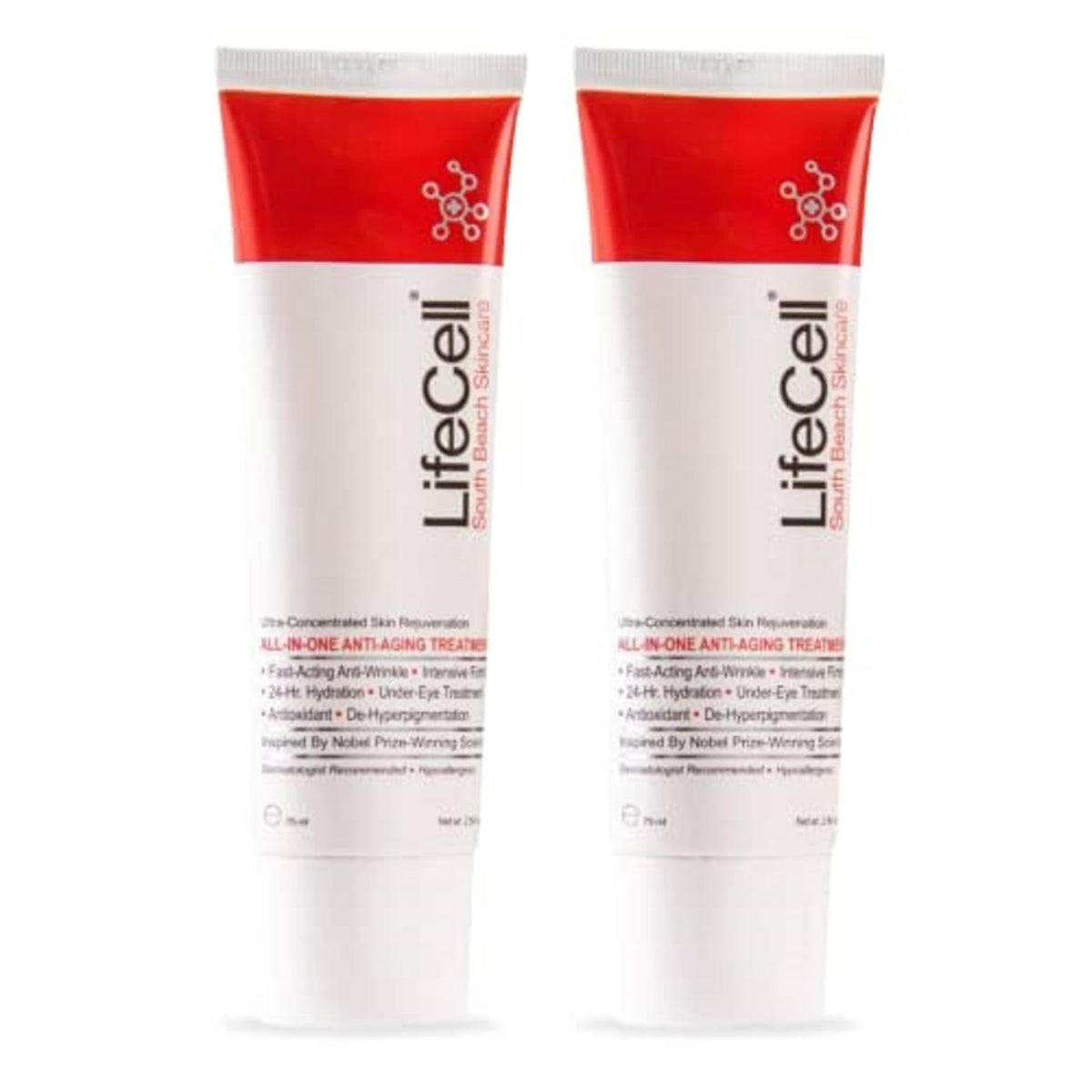 Anti-Aging Face Cream 2-Pack – Daily Skincare Moisturizer for Fine Lines, Wrinkles & Dark Circle Care | LifeCell