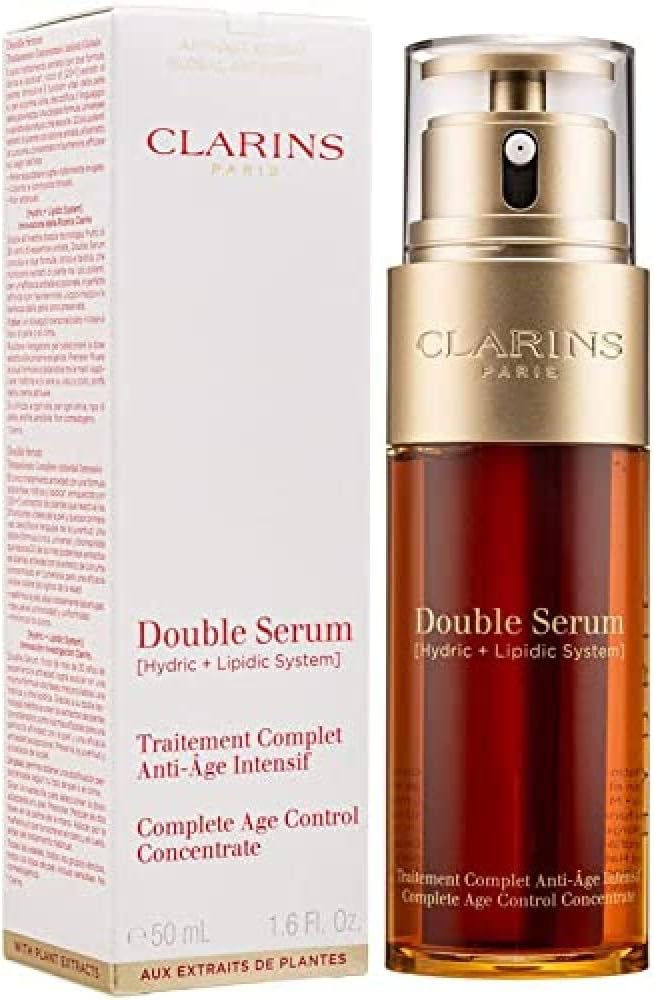 Complete Age Control Facial Serum 1.6 Oz – Hydrating Anti-Aging Treatment for Smooth, Firm & Radiant-Looking Skin | Clarins Double Serum