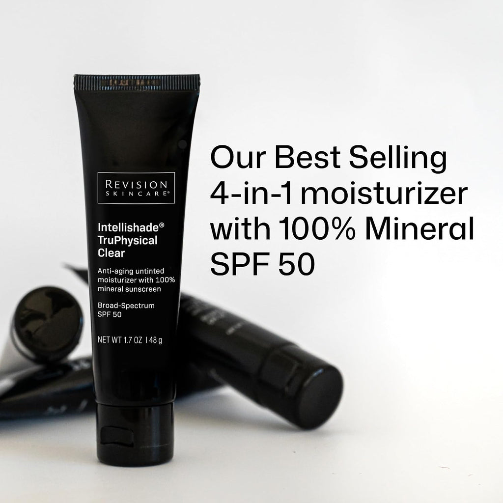 Clear Mineral Sunscreen SPF 50 1.7 Oz – Lightweight Daily Facial Sun Protection | Revision Skincare Intellishade TruPhysical