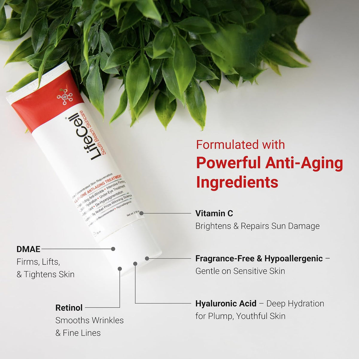 Anti-Aging Face Cream 2-Pack – Daily Skincare Moisturizer for Fine Lines, Wrinkles & Dark Circle Care | LifeCell