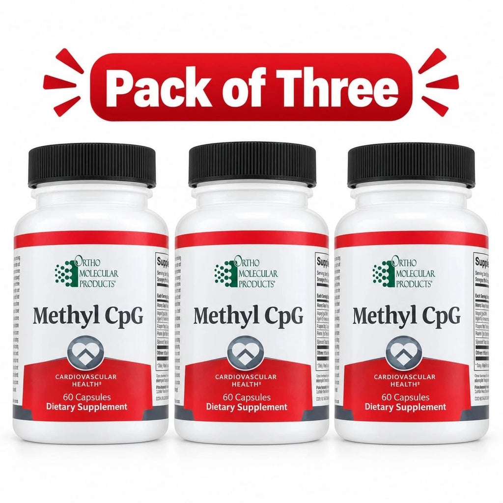 Methylation Support Supplement 180 Capsules – 3-Pack Daily Nutritional Formula for Cellular Health & Wellness | Ortho Molecular Methyl CpG