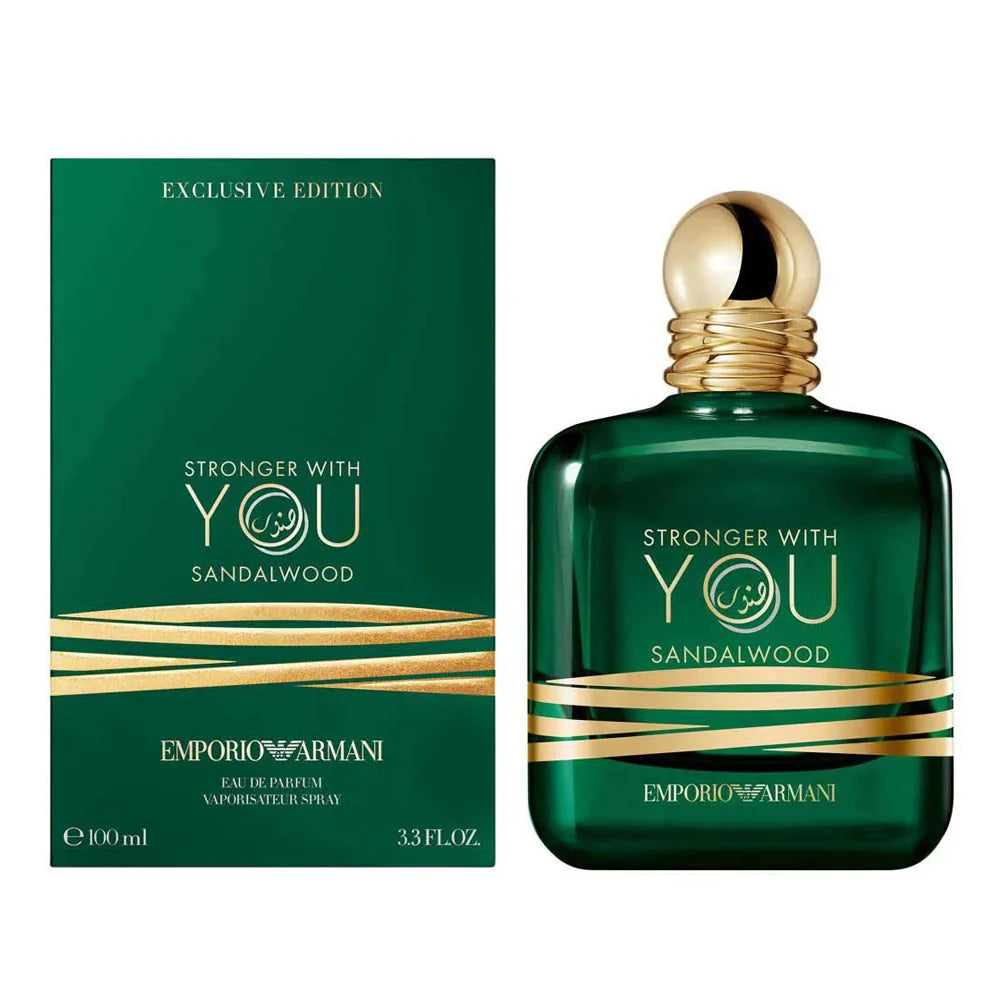 Unisex Eau de Parfum 100ml – Warm Sandalwood Fragrance, Rich Woody Notes for Men & Women | Emporio Armani Stronger With You