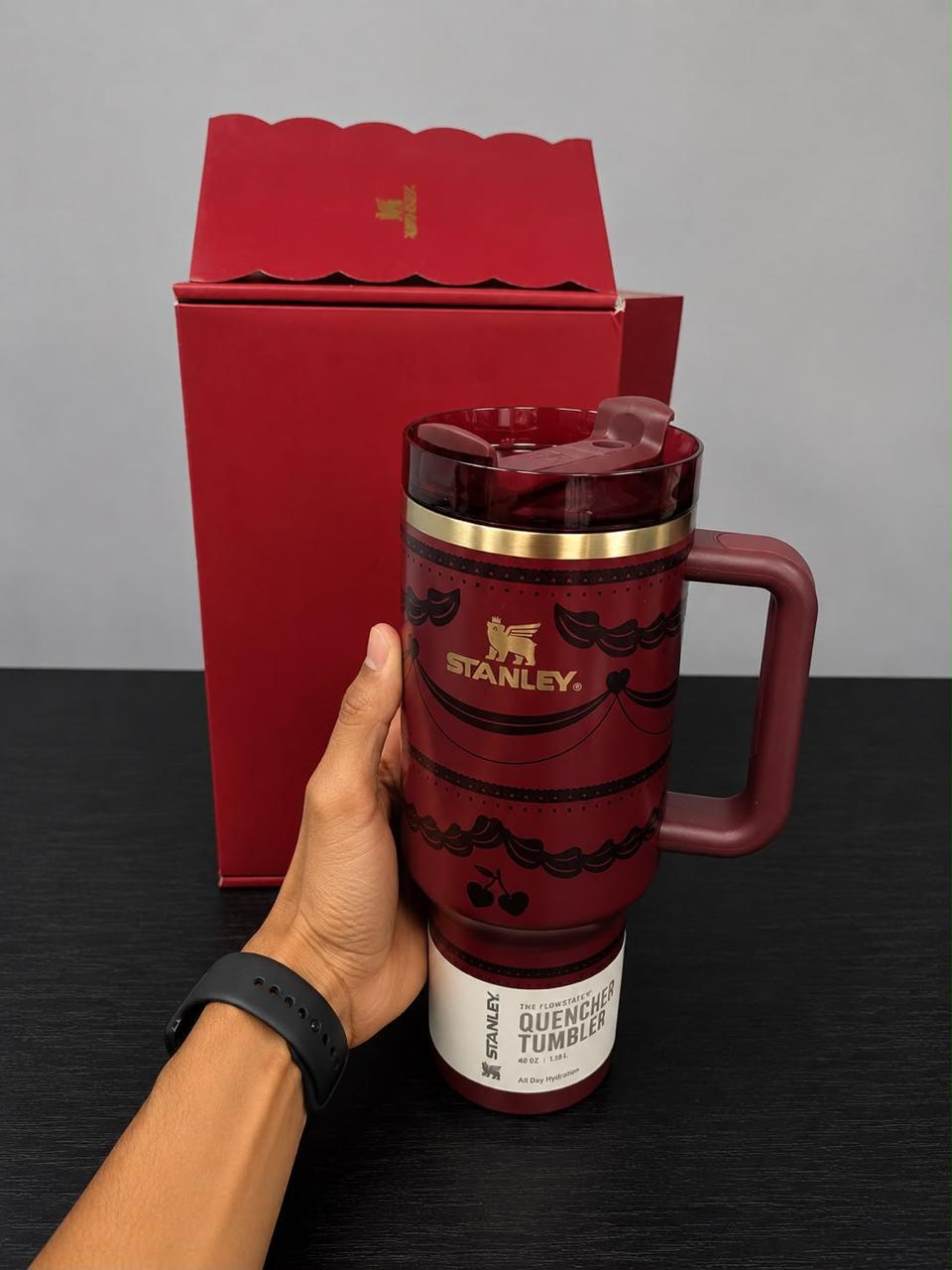 40 Oz Insulated Tumbler – Valentine's Day Reusable Travel Cup with FlowState Lid, 1.18L | Stanley Quencher H2.0