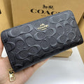 Women's Long Zip-Around Wallet – Debossed Signature Leather, Accordion Design, Elegant Card & Cash Organizer | COACH F53834