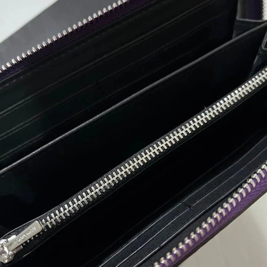 Women's Round Zip Wallet with Strap – Purple Signature Design, Stylish Everyday Card & Cash Organizer | COACH C4452