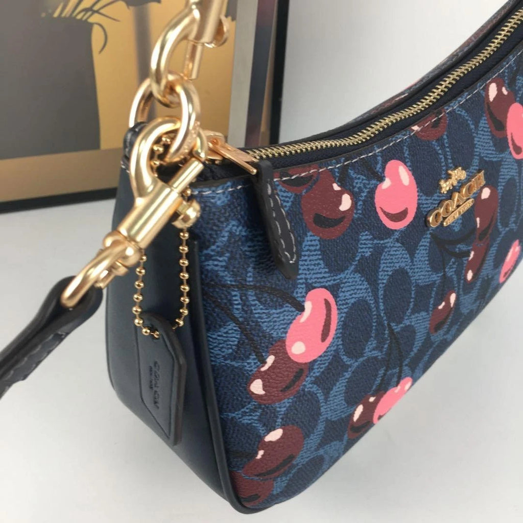 Women's Teri Shoulder & Crossbody Bag – Denim Signature Canvas with Cherry Print, Everyday Handbag | COACH CY694