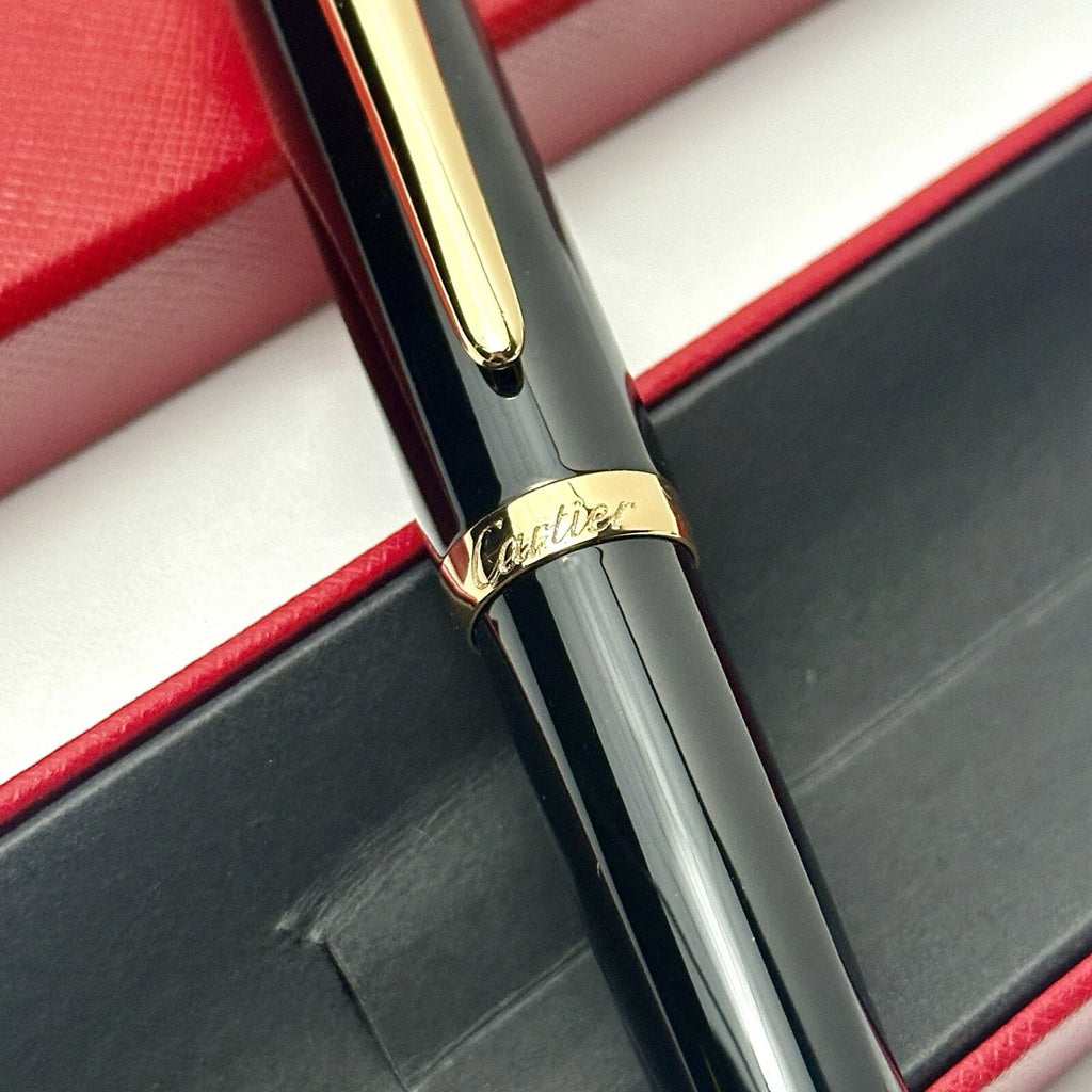 Executive Rollerball Pen – Black Composite Finish with Gold-Tone Accents, Luxury Writing Instrument & Gift | Cartier