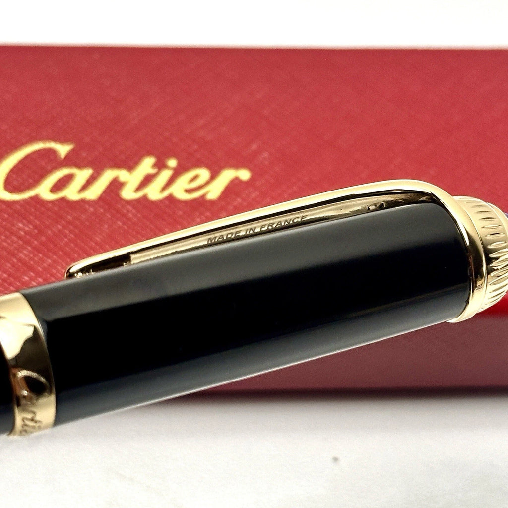 Executive Rollerball Pen – Black Composite Finish with Gold-Tone Accents, Luxury Writing Instrument & Gift | Cartier