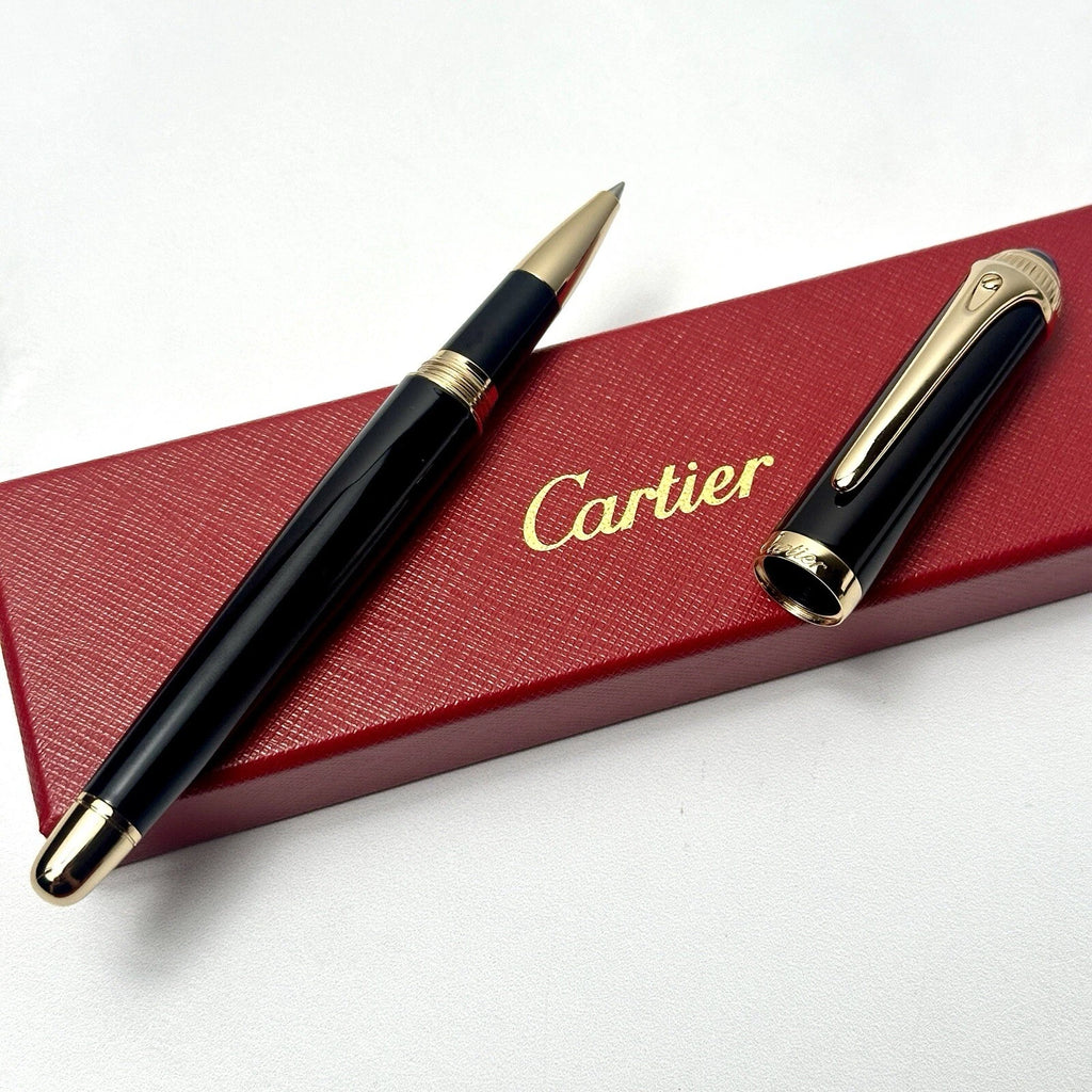 Executive Rollerball Pen – Black Composite Finish with Gold-Tone Accents, Luxury Writing Instrument & Gift | Cartier