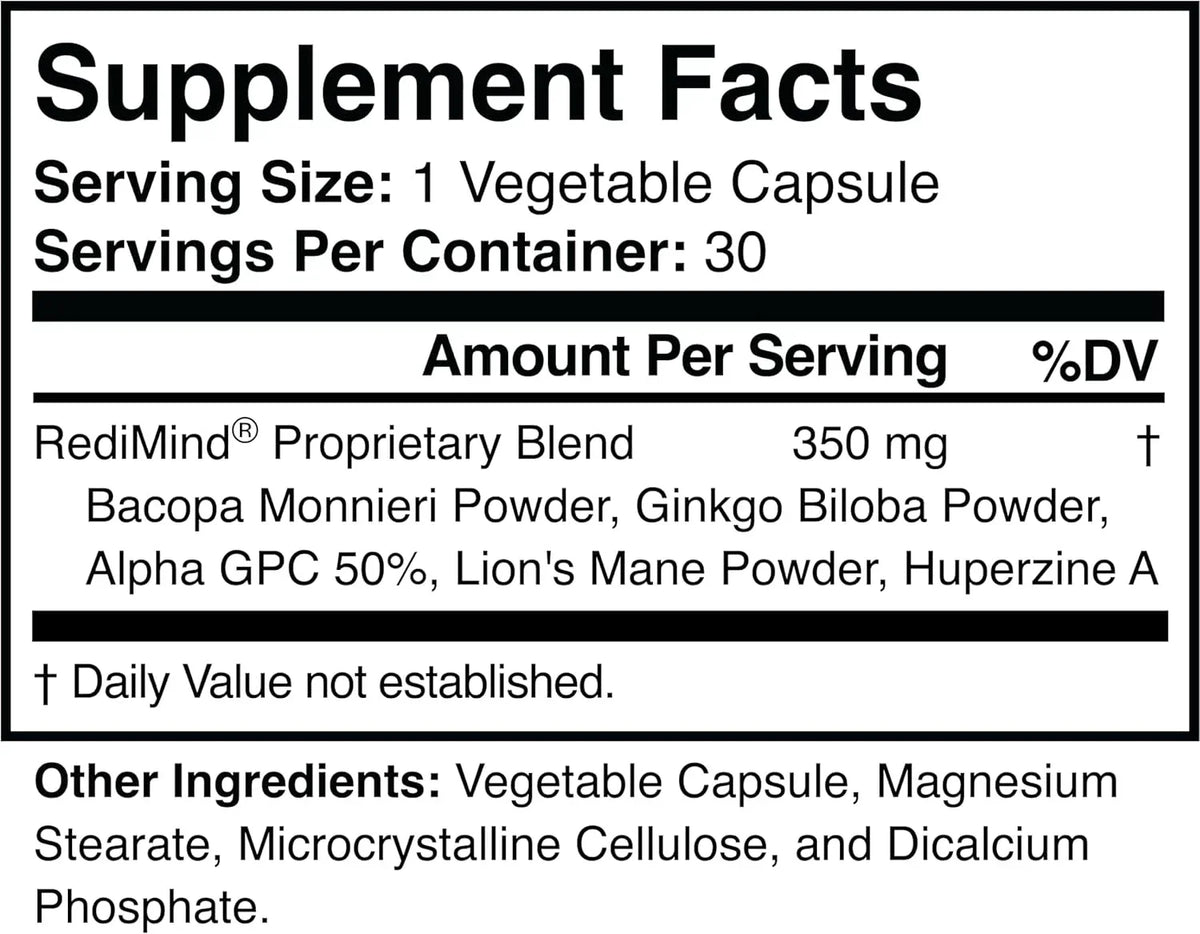 Cognitive Support Supplement for Memory, Focus & Mental Clarity | Non-GMO, Vegan & Gluten-Free Brain Health Formula Capsules