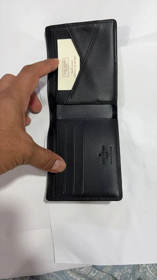 Men's Compact Bifold Wallet – Dark Monogram Canvas Design, Slim Everyday Card & Cash Holder | Louis Vuitton Multiple Wallet