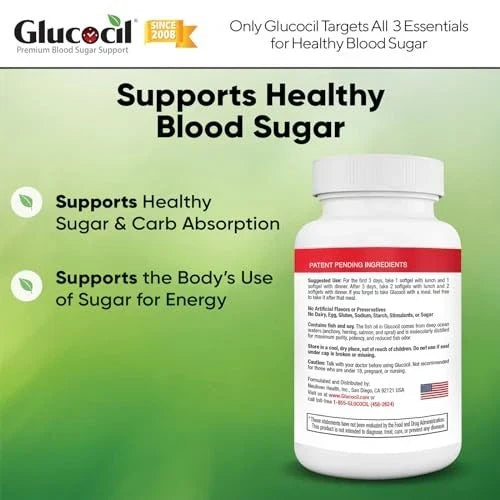 Blood Sugar Support Supplement for Metabolic Health, Glucose Balance & Daily Wellness | Advanced Nutritional Formula Softgels