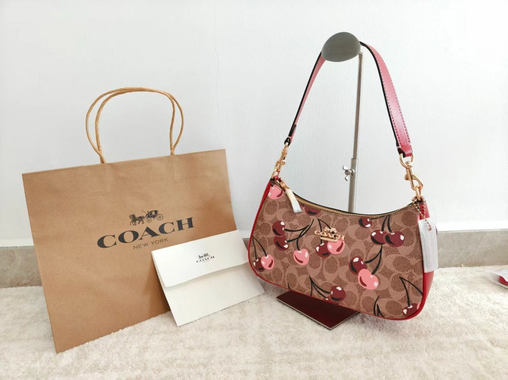 Women's Teri Shoulder Bag – Signature Canvas with Cherry Print, Stylish Everyday Handbag | COACH CY694
