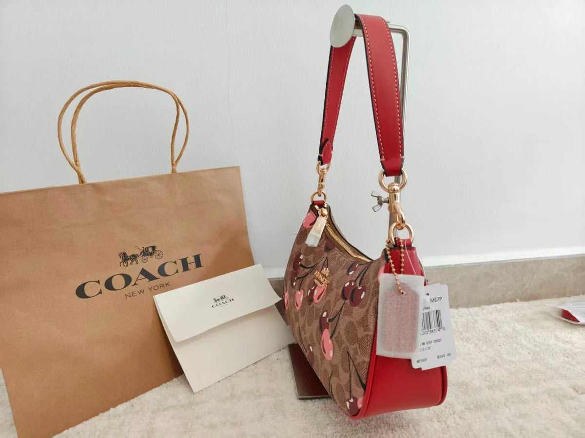 Women's Teri Shoulder Bag – Signature Canvas with Cherry Print, Stylish Everyday Handbag | COACH CY694